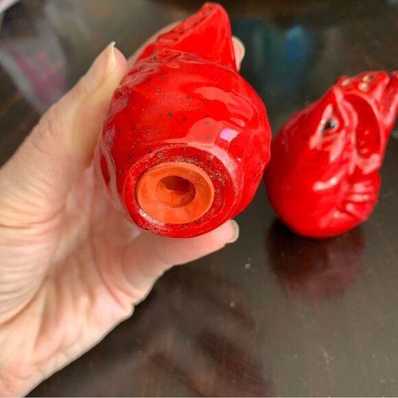 Vintage Red Lobster Salt & Pepper Shaker Set Coastal Nautical Ceramic Kitchen - Picture 3 of 7